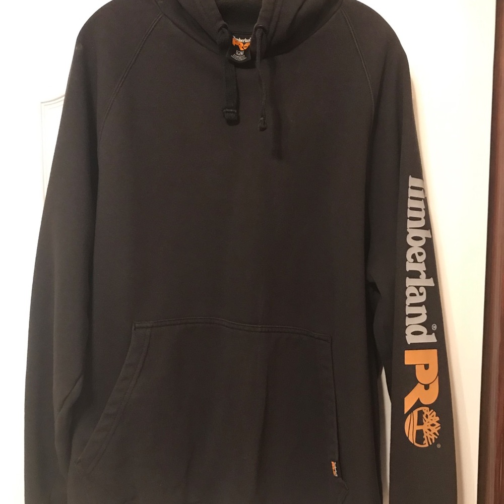 Timberland PRO Men's Black Logo Sleeve Hoodie Size: Large